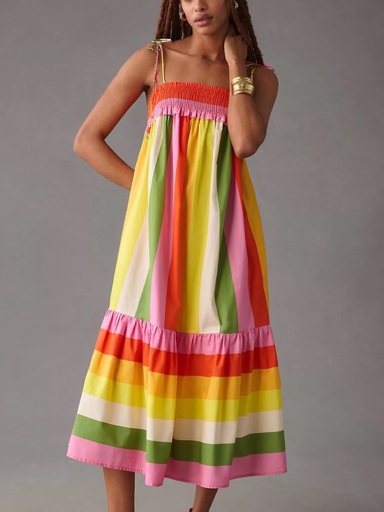 FARM Rio Dresses & Skirts - Farm Rio Sleeveless Smocked Tiered Dress Size Small